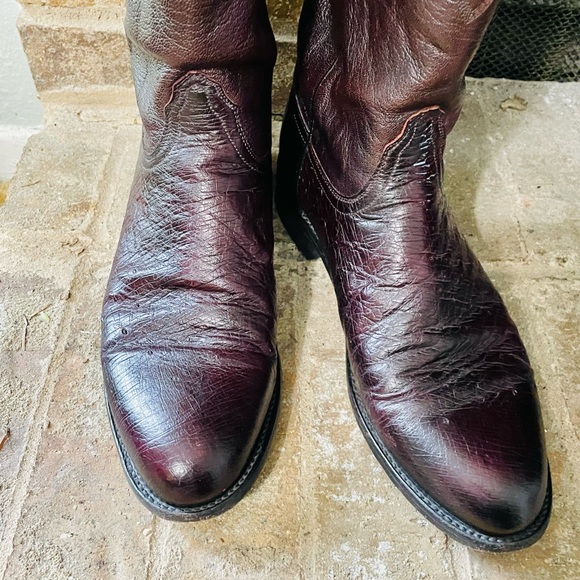 Luchesse 2000 Goat Skin & Smooth Ostrich Roper Vintage Boots - Picture 3 of 16